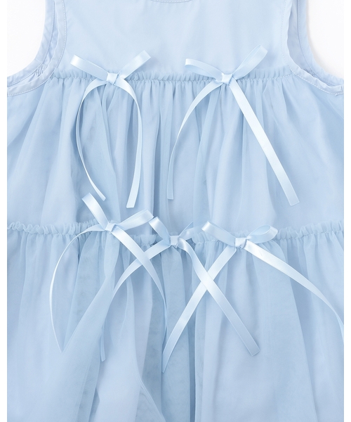 Lycee mine（リセマイン）の「ふんわりチュールティアードワンピース（ワンピース・キッズ・ブラック/ブルーグレー/グレイッシュベージュ/アイボリー・110cm/100cm/150cm/140cm/130cm/120cm）」の5枚目の写真