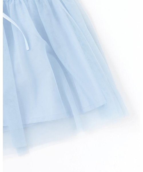 Lycee mine（リセマイン）の「ふんわりチュールティアードワンピース（ワンピース・キッズ・ブラック/ブルーグレー/グレイッシュベージュ/アイボリー・110cm/100cm/150cm/140cm/130cm/120cm）」の6枚目の写真