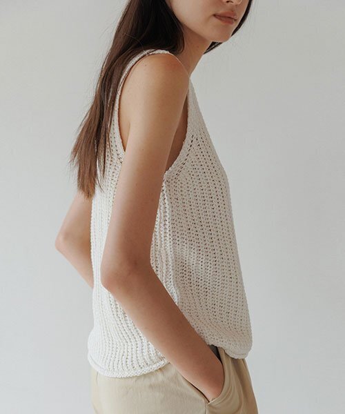 LINGSEOUL(リングソウル)の「hanji blended knit vest-ivory(Tシャツ/カットソー・レディース・その他・FREE)」の3枚目の写真