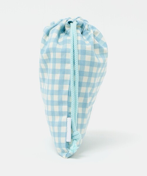 green label relaxing(グリーンレーベルリラクシング)の「巾着バッグ(小)(ギンガム) / キッズ(トートバッグ・キッズ・ライトブルー/ライラック・FREE)」の3枚目の写真