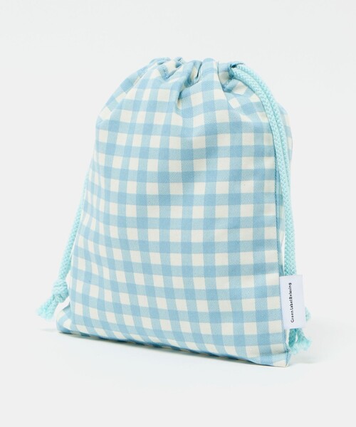 green label relaxing(グリーンレーベルリラクシング)の「巾着バッグ(小)(ギンガム) / キッズ(トートバッグ・キッズ・ライトブルー/ライラック・FREE)」の5枚目の写真