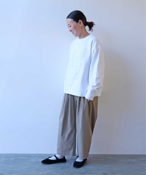 yuni(ユニ )の「60/2強撚twill ゴムタックパンツ 1701PT021261(その他パンツ・レディース・ブラウン/ベージュ・FREE)」の7枚目の写真