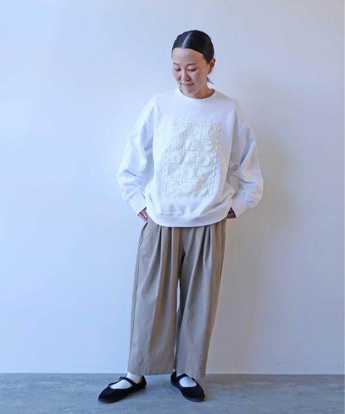 yuni(ユニ )の「60/2強撚twill ゴムタックパンツ 1701PT021261(その他パンツ・レディース・ブラウン/ベージュ・FREE)」の6枚目の写真