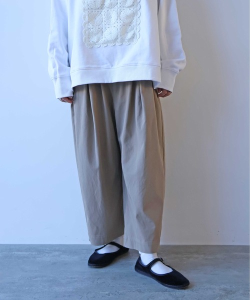 yuni(ユニ )の「60/2強撚twill ゴムタックパンツ 1701PT021261(その他パンツ・レディース・ブラウン/ベージュ・FREE)」の9枚目の写真