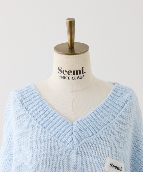 Seemi. byNICECLAUP（ シーミーバイナイスクラップ）の「【Seemi.】スラブニットチュニックワンピース（チュニック・レディース・アイボリー/グレイッシュベージュ/サックスブルー・FREE）」の4枚目の写真