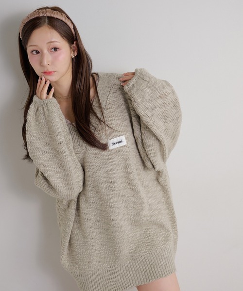 Seemi. byNICECLAUP（ シーミーバイナイスクラップ）の「【Seemi.】スラブニットチュニックワンピース（チュニック・レディース・アイボリー/グレイッシュベージュ/サックスブルー・FREE）」の19枚目の写真