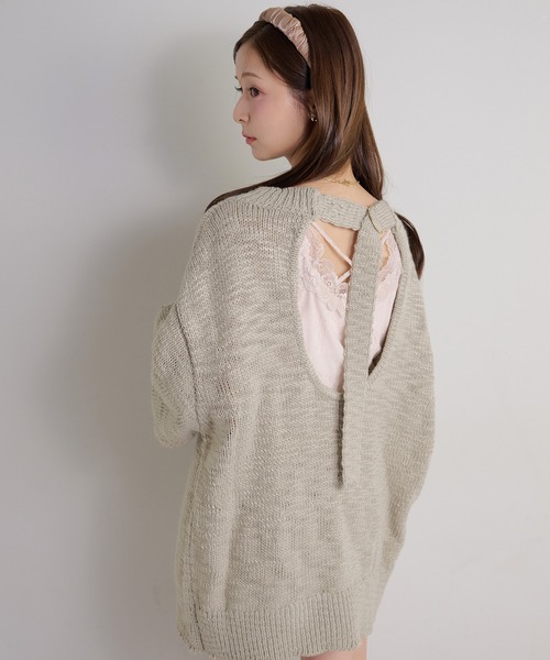 Seemi. byNICECLAUP（ シーミーバイナイスクラップ）の「【Seemi.】スラブニットチュニックワンピース（チュニック・レディース・アイボリー/グレイッシュベージュ/サックスブルー・FREE）」の21枚目の写真