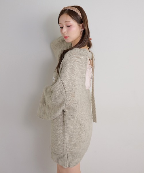 Seemi. byNICECLAUP（ シーミーバイナイスクラップ）の「【Seemi.】スラブニットチュニックワンピース（チュニック・レディース・アイボリー/グレイッシュベージュ/サックスブルー・FREE）」の22枚目の写真