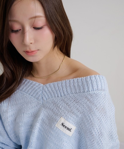 Seemi. byNICECLAUP（ シーミーバイナイスクラップ）の「【Seemi.】スラブニットチュニックワンピース（チュニック・レディース・アイボリー/グレイッシュベージュ/サックスブルー・FREE）」の17枚目の写真