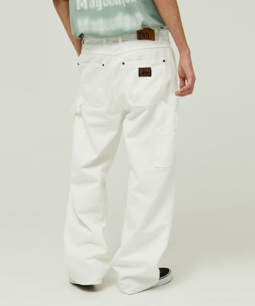にゃー♪VANSON ホワイトデニムパンツ パブン7505 カーペンター ワイドフィット オフホワイトデニムパンツ