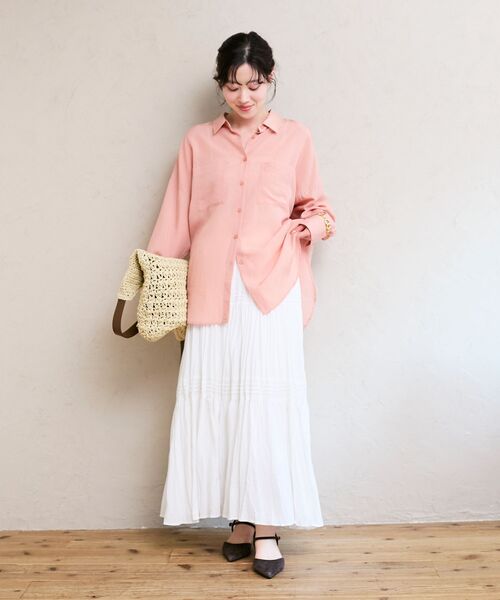 le.coeur blanc（ルクールブラン）の「バックル付き透かし編みペーパーバッグ（ショルダーバッグ・レディース・アイボリー/ベージュ・FREE）」の6枚目の写真