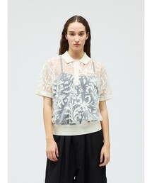 mizuiroind | mizuiro ind メッシュ刺繍ポロプルオーバー(Tシャツ/カットソー)