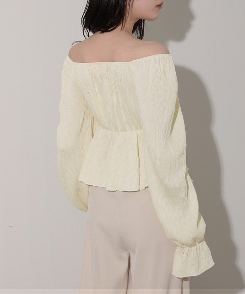 nouvellemoi(ヌーベルモイ)の「2WAYシボ加工ペプラムオフショルブラウス(その他トップス・レディース・ブラック/アイボリー/ピンク・FREE)」の11枚目の写真
