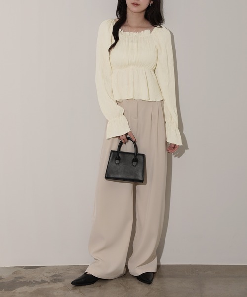 nouvellemoi(ヌーベルモイ)の「2WAYシボ加工ペプラムオフショルブラウス(その他トップス・レディース・ブラック/アイボリー/ピンク・FREE)」の12枚目の写真