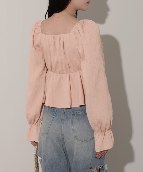nouvellemoi(ヌーベルモイ)の「2WAYシボ加工ペプラムオフショルブラウス(その他トップス・レディース・ブラック/アイボリー/ピンク・FREE)」の15枚目の写真