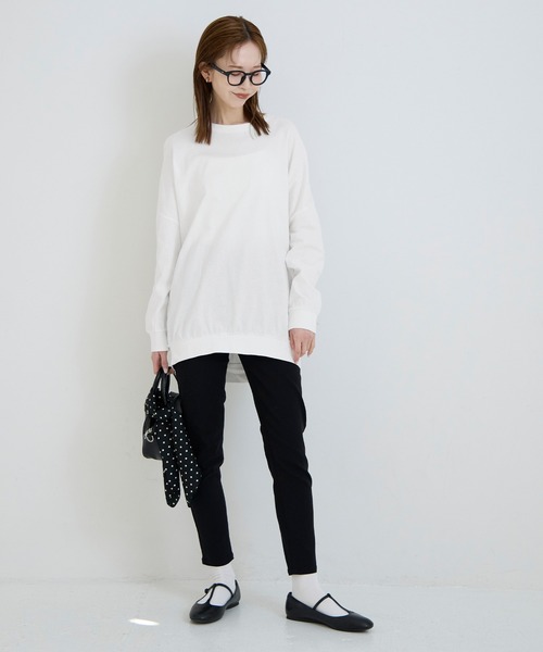 coca(coca)(コカ)の「ドルマンスリーブ長袖Tシャツ(Tシャツ/カットソー・レディース・ライトグレー/ホワイト・L/M/S)」の4枚目の写真