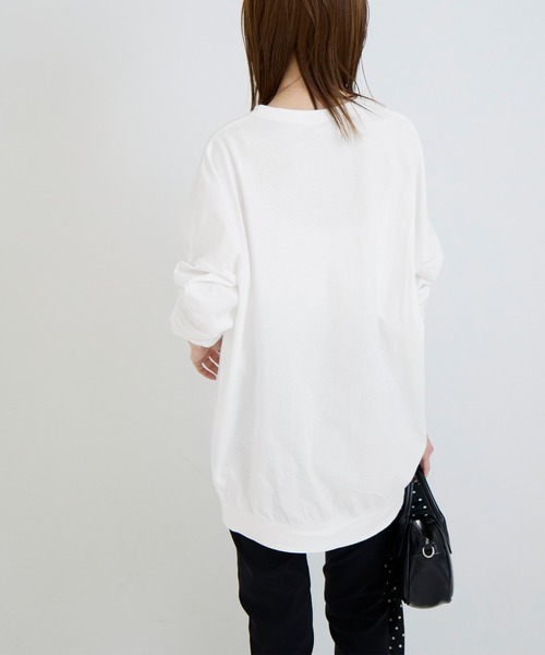 coca(coca)(コカ)の「ドルマンスリーブ長袖Tシャツ(Tシャツ/カットソー・レディース・ライトグレー/ホワイト・L/M/S)」の5枚目の写真