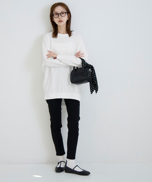 coca(coca)(コカ)の「ドルマンスリーブ長袖Tシャツ(Tシャツ/カットソー・レディース・ライトグレー/ホワイト・L/M/S)」の6枚目の写真