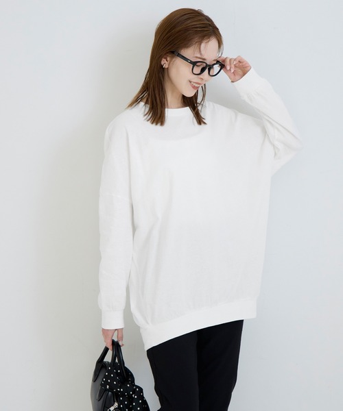 coca(coca)(コカ)の「ドルマンスリーブ長袖Tシャツ(Tシャツ/カットソー・レディース・ライトグレー/ホワイト・L/M/S)」の7枚目の写真