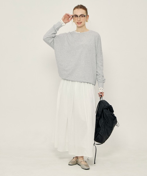 coca(coca)(コカ)の「ドルマンスリーブ長袖Tシャツ(Tシャツ/カットソー・レディース・ライトグレー/ホワイト・L/M/S)」の11枚目の写真