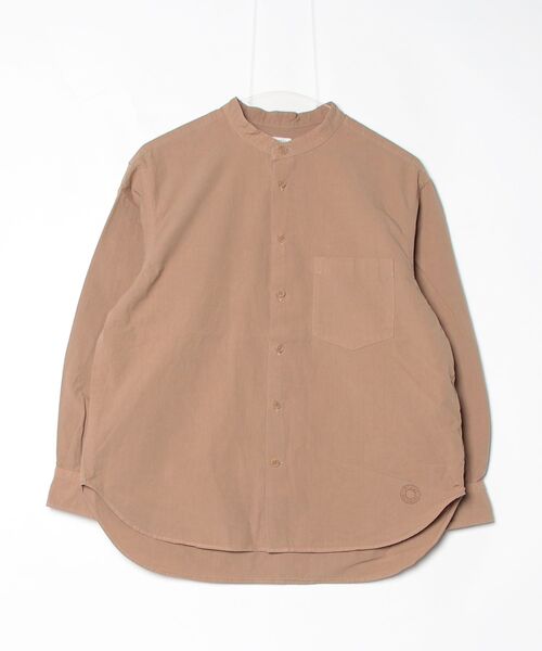 ORCIVAL(オーシバル)の「ORCIVAL/オーシバル ガーメントダイポプリン バンドカラー ロングスリーブシャツ BAND COLLAR POPLIN LONG SLEEVE SHIRT OR-B0444 GDP(シャツ/ブラウス・メンズ・ダークベージュ/チャコールグレー/クリーム・1/5/4)」の3枚目の写真
