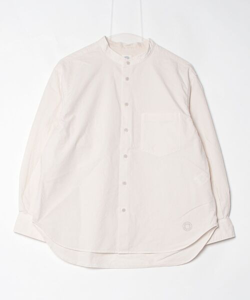 ORCIVAL(オーシバル)の「ORCIVAL/オーシバル ガーメントダイポプリン バンドカラー ロングスリーブシャツ BAND COLLAR POPLIN LONG SLEEVE SHIRT OR-B0444 GDP(シャツ/ブラウス・メンズ・ダークベージュ/チャコールグレー/クリーム・1/5/4)」の2枚目の写真