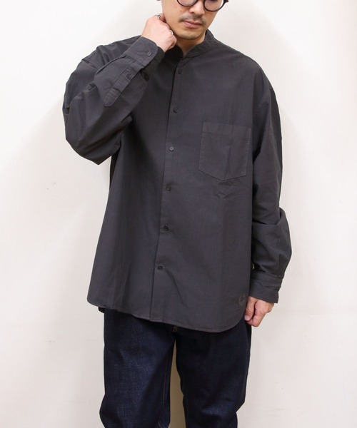 ORCIVAL(オーシバル)の「ORCIVAL/オーシバル ガーメントダイポプリン バンドカラー ロングスリーブシャツ BAND COLLAR POPLIN LONG SLEEVE SHIRT OR-B0444 GDP(シャツ/ブラウス・メンズ・ダークベージュ/チャコールグレー/クリーム・1/5/4)」の1枚目の写真