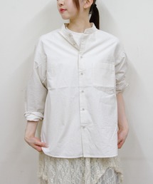 ORCIVAL/オーシバル ガーメントダイポプリン バンドカラー ロングスリーブシャツ BAND COLLAR POPLIN LONG SLEEVE SHIRT OR-B0444 GDP
