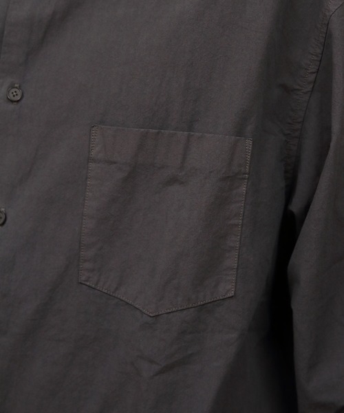 ORCIVAL(オーシバル)の「ORCIVAL/オーシバル ガーメントダイポプリン バンドカラー ロングスリーブシャツ BAND COLLAR POPLIN LONG SLEEVE SHIRT OR-B0444 GDP(シャツ/ブラウス・メンズ・ダークベージュ/チャコールグレー/クリーム・1/5/4)」の6枚目の写真