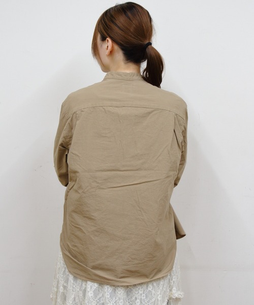ORCIVAL(オーシバル)の「ORCIVAL/オーシバル ガーメントダイポプリン バンドカラー ロングスリーブシャツ BAND COLLAR POPLIN LONG SLEEVE SHIRT OR-B0444 GDP(シャツ/ブラウス・メンズ・ダークベージュ/チャコールグレー/クリーム/イエロー・1/5/4)」の15枚目の写真