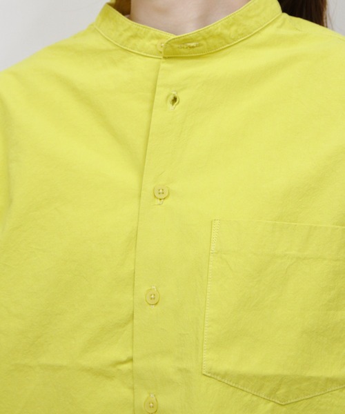 ORCIVAL(オーシバル)の「ORCIVAL/オーシバル ガーメントダイポプリン バンドカラー ロングスリーブシャツ BAND COLLAR POPLIN LONG SLEEVE SHIRT OR-B0444 GDP(シャツ/ブラウス・メンズ・ダークベージュ/チャコールグレー/クリーム/イエロー・1/5/4)」の16枚目の写真