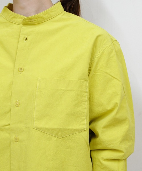 ORCIVAL(オーシバル)の「ORCIVAL/オーシバル ガーメントダイポプリン バンドカラー ロングスリーブシャツ BAND COLLAR POPLIN LONG SLEEVE SHIRT OR-B0444 GDP(シャツ/ブラウス・メンズ・ダークベージュ/チャコールグレー/クリーム/イエロー・1/5/4)」の17枚目の写真