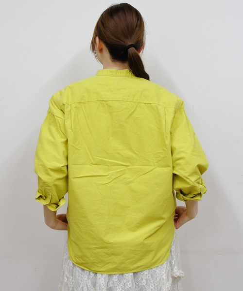 ORCIVAL(オーシバル)の「ORCIVAL/オーシバル ガーメントダイポプリン バンドカラー ロングスリーブシャツ BAND COLLAR POPLIN LONG SLEEVE SHIRT OR-B0444 GDP(シャツ/ブラウス・メンズ・ダークベージュ/チャコールグレー/クリーム/イエロー・1/5/4)」の21枚目の写真