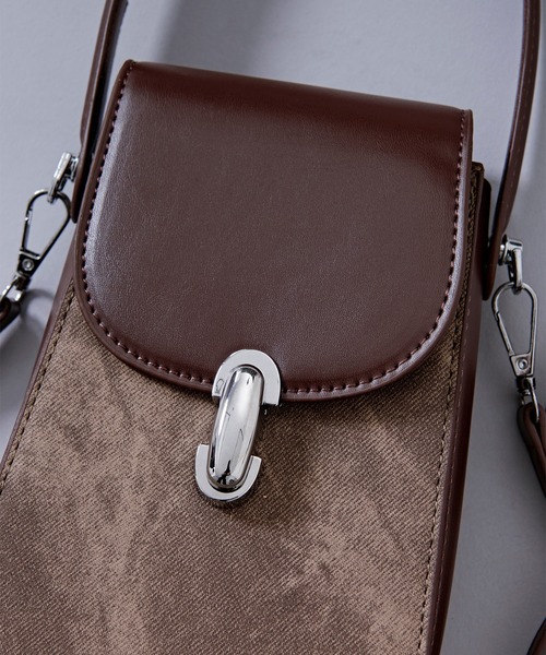 Ellno Loset(エルノロゼット)の「2way bi-color mini shoulder bag/2way バイカラーミニショルダーバッグ(ショルダーバッグ・メンズ・ブラウン/ブラック・FREE)」の13枚目の写真