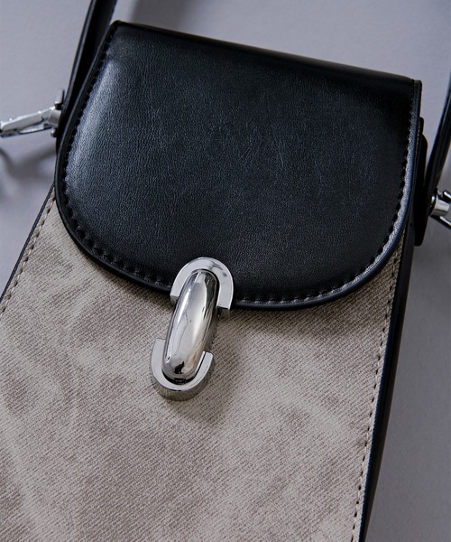 Ellno Loset(エルノロゼット)の「2way bi-color mini shoulder bag/2way バイカラーミニショルダーバッグ(ショルダーバッグ・メンズ・ブラウン/ブラック・FREE)」の6枚目の写真