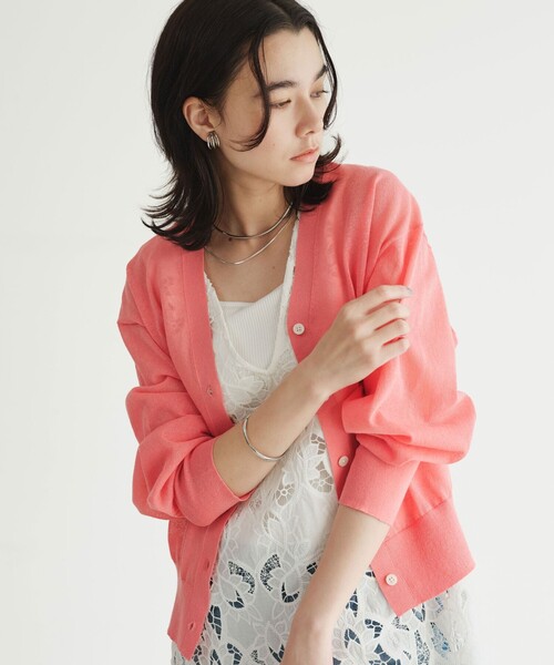 green label relaxing（グリーンレーベルリラクシング）の「【結論シリーズ】ビューティーネック2WAYカーデ ウォッシャブル（カーディガン/ボレロ・レディース・ナチュラル/ブラック/ダークブラウン/ピンク/ケリーグリーン・FREE）」の20枚目の写真