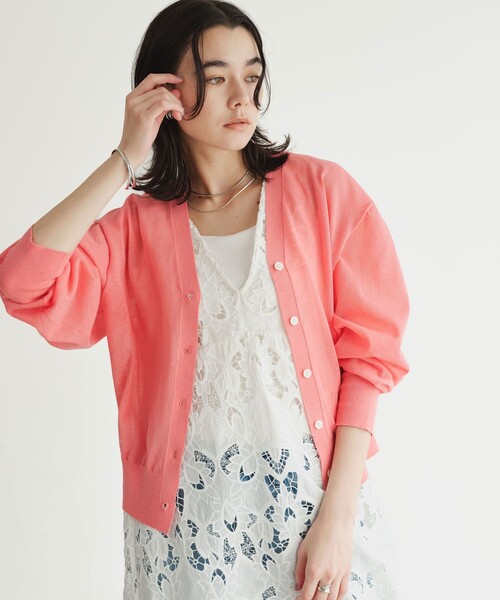 green label relaxing（グリーンレーベルリラクシング）の「【結論シリーズ】ビューティーネック2WAYカーデ ウォッシャブル（カーディガン/ボレロ・レディース・ナチュラル/ブラック/ダークブラウン/ピンク/ケリーグリーン・FREE）」の21枚目の写真