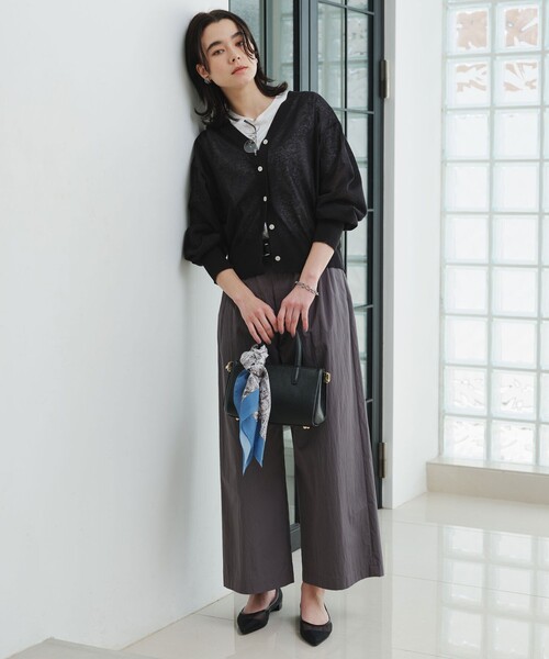 green label relaxing（グリーンレーベルリラクシング）の「ビューティーネック2WAYカーデ ウォッシャブル（カーディガン/ボレロ・レディース・ナチュラル/ブラック/ダークブラウン/ピンク/ケリーグリーン・FREE）」の13枚目の写真