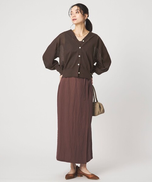 green label relaxing（グリーンレーベルリラクシング）の「【結論シリーズ】ビューティーネック2WAYカーデ ウォッシャブル（カーディガン/ボレロ・レディース・ナチュラル/ブラック/ダークブラウン/ピンク/ケリーグリーン・FREE）」の13枚目の写真