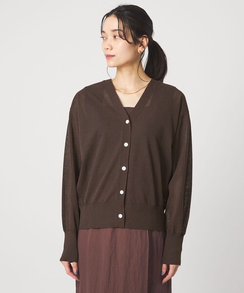green label relaxing（グリーンレーベルリラクシング）の「【結論シリーズ】ビューティーネック2WAYカーデ ウォッシャブル（カーディガン/ボレロ・レディース・ナチュラル/ブラック/ダークブラウン/ピンク/ケリーグリーン・FREE）」の14枚目の写真