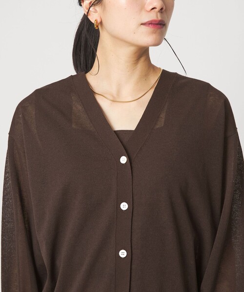 green label relaxing（グリーンレーベルリラクシング）の「【結論シリーズ】ビューティーネック2WAYカーデ ウォッシャブル（カーディガン/ボレロ・レディース・ナチュラル/ブラック/ダークブラウン/ピンク/ケリーグリーン・FREE）」の17枚目の写真