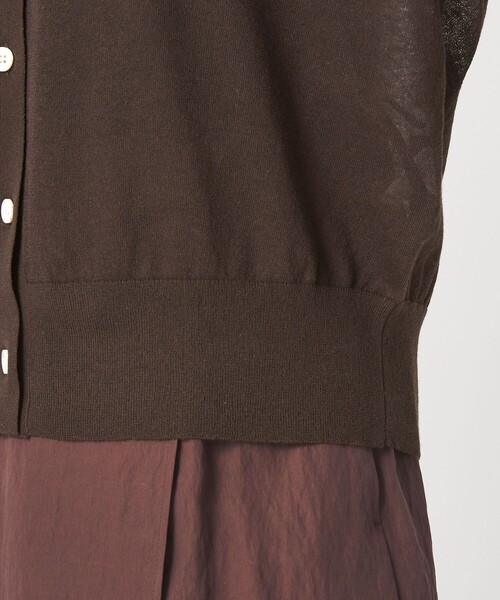 green label relaxing（グリーンレーベルリラクシング）の「【結論シリーズ】ビューティーネック2WAYカーデ ウォッシャブル（カーディガン/ボレロ・レディース・ナチュラル/ブラック/ダークブラウン/ピンク/ケリーグリーン・FREE）」の7枚目の写真