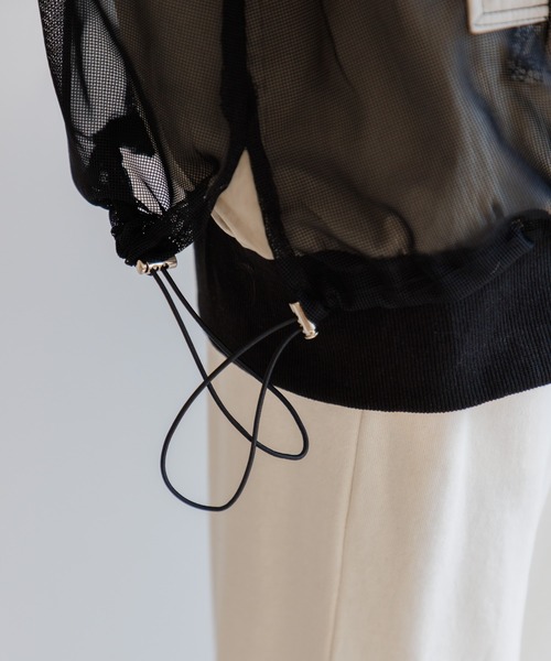 Paradise Picnic(パラダイスピクニック)の「メッシュ切替配色ブルゾン(ブルゾン・レディース・グレイッシュベージュ/チャコールグレー・FREE)」の20枚目の写真