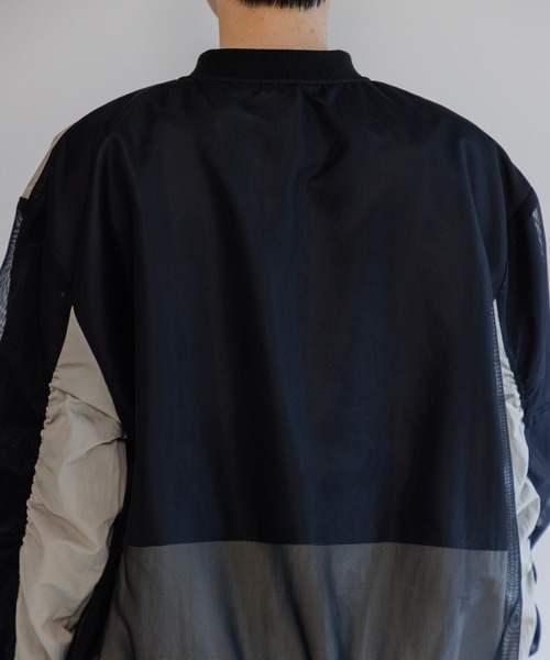 Paradise Picnic(パラダイスピクニック)の「メッシュ切替配色ブルゾン(ブルゾン・レディース・グレイッシュベージュ/チャコールグレー・FREE)」の21枚目の写真