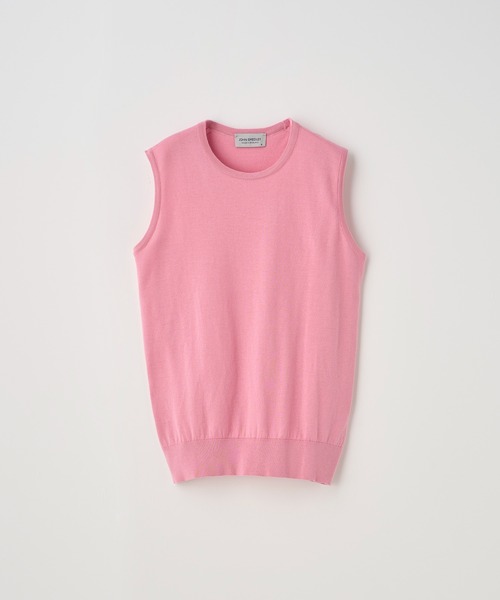 JOHN SMEDLEY(ジョンスメドレー)の「ノースリーブコットンニットプルオーバー(ニット/セーター・レディース・ピンク系1・S)」の1枚目の写真