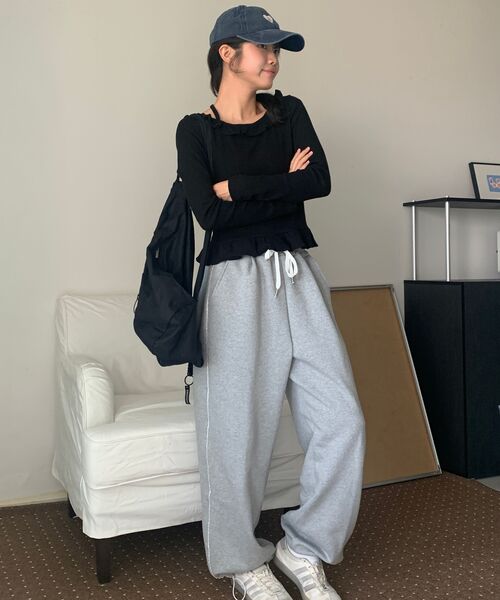 HAVISM（ヘビズム）の「ROSE LACE SWEATPANTS(GREY)（スウェットパンツ・レディース・その他・ONE SIZE）」の6枚目の写真