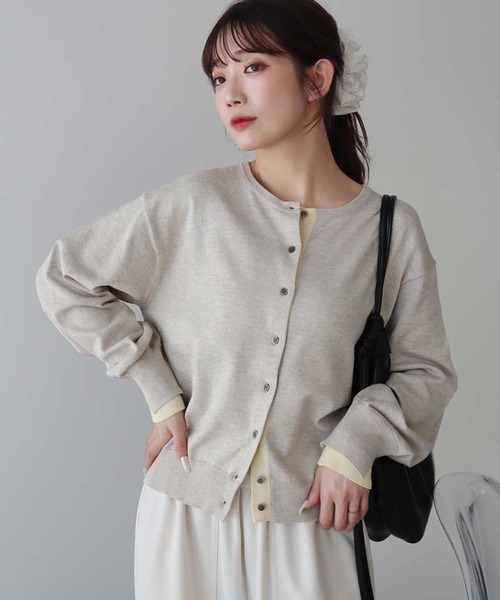 earth music&ecology（アースミュージックアンドエコロジー）の「【UVカット】カラーコンビニットカーディガン（カーディガン/ボレロ・レディース・チャコールグレー/グレー/アイボリー/ベージュ・FREE）」の4枚目の写真