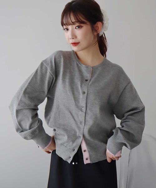 earth music&ecology（アースミュージックアンドエコロジー）の「【UVカット】カラーコンビニットカーディガン（カーディガン/ボレロ・レディース・チャコールグレー/グレー/アイボリー/ベージュ・FREE）」の2枚目の写真