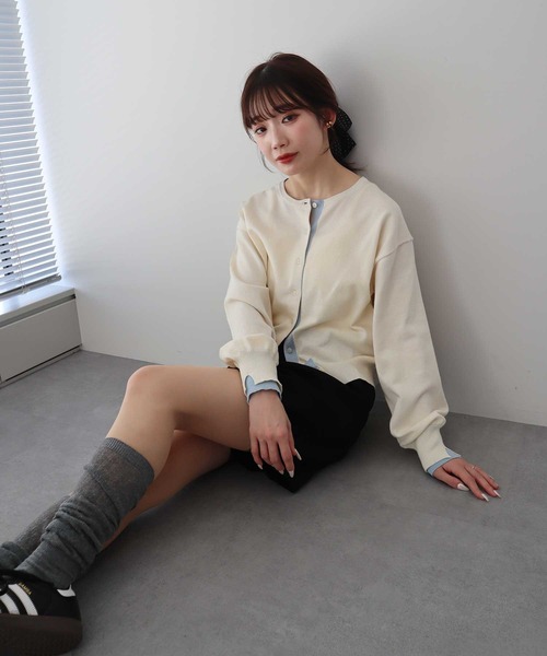 earth music&ecology（アースミュージックアンドエコロジー）の「【UVカット】カラーコンビニットカーディガン（カーディガン/ボレロ・レディース・チャコールグレー/グレー/アイボリー/ベージュ・FREE）」の13枚目の写真