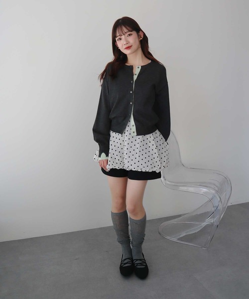 earth music&ecology（アースミュージックアンドエコロジー）の「【UVカット】カラーコンビニットカーディガン（カーディガン/ボレロ・レディース・チャコールグレー/グレー/アイボリー/ベージュ・FREE）」の10枚目の写真